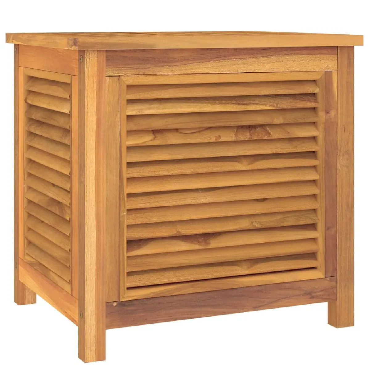 Coffre boîte meuble de jardin rangement et sac 60 x 50 x 58cm bois massif teck 02_0013074