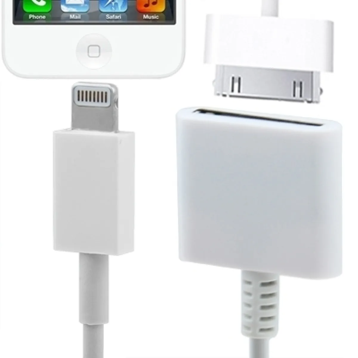 Adaptateur blanc pour iPhone 6/6 plus, 5 / 5S / 5C, iPad mini 1/2/3, Air, iTouch 5, iPod nano 7 15cm Lightning mâle à 30 broches câble femelle,