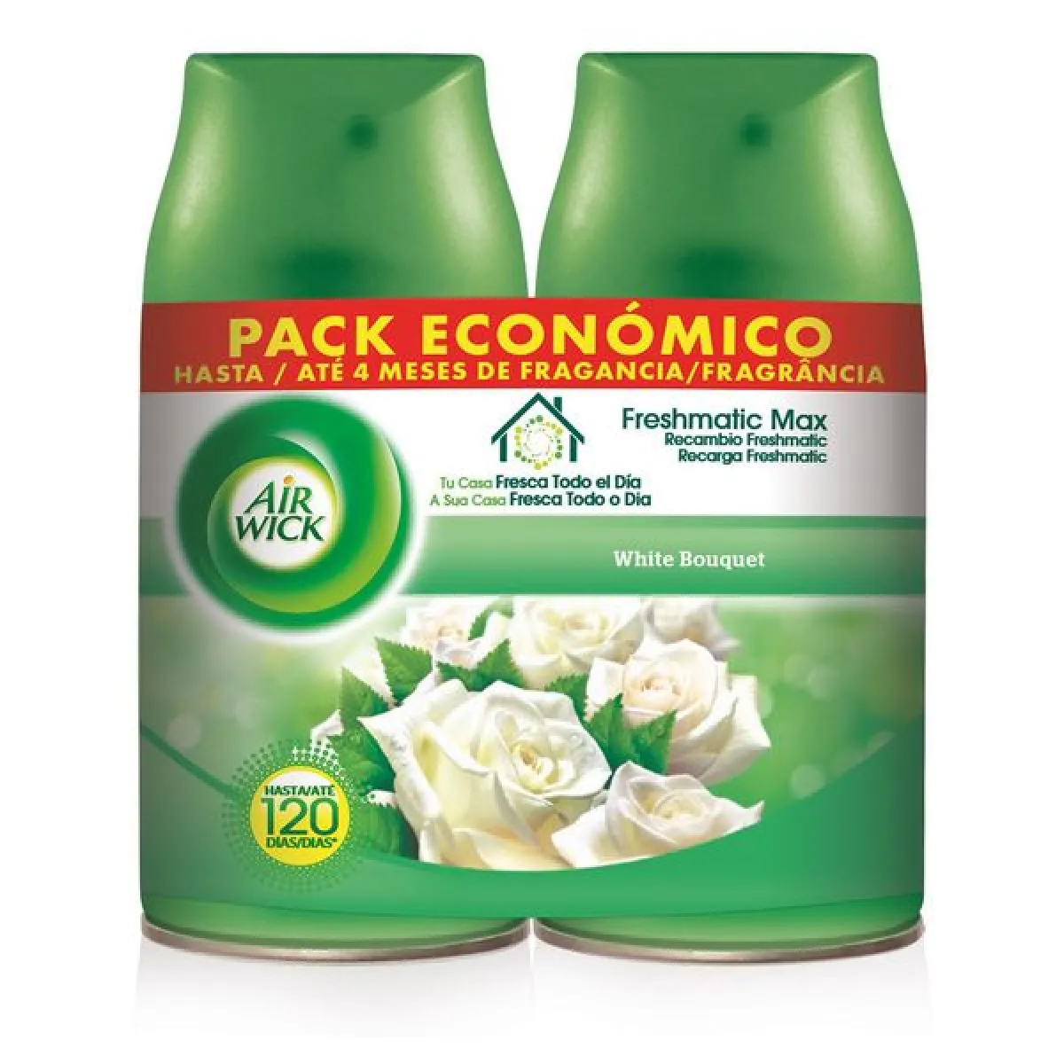 Recharge pour désodorisant Air Wick FreshMatic Duplo White Bouquet 2 x 250 ml