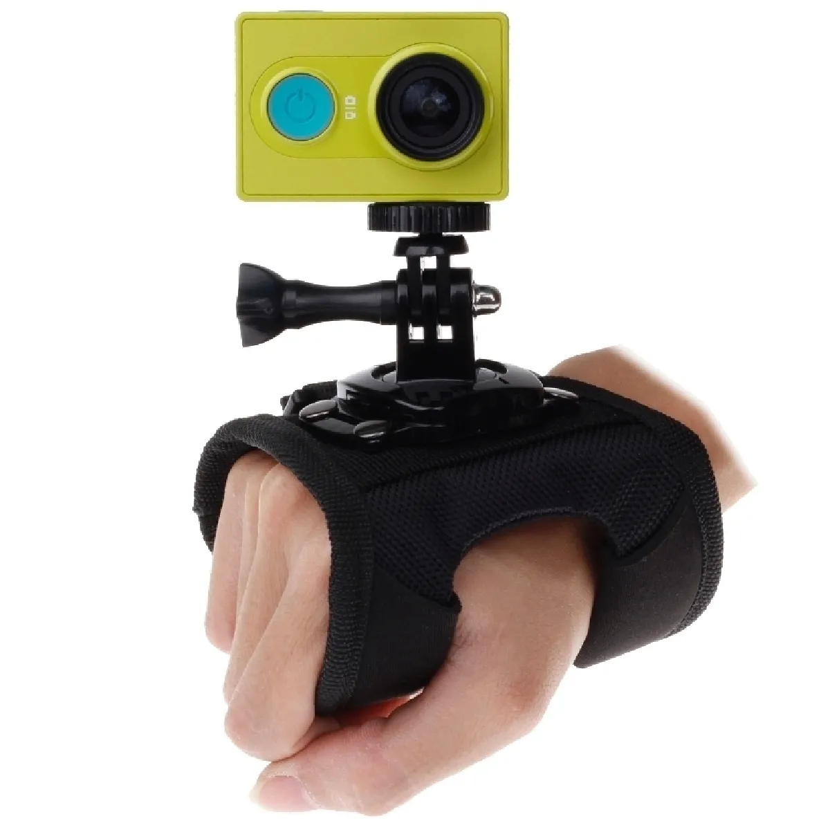 Fixation poignet GoPro pour Xiaomi Yi Sport Caméra / Hero4 / 3+ / 3/2/1, Taille: 45cm x 11cm 360 Degrés Rotation Style Gant Dragonne Drag Mount Support avec Vis et Adaptateur