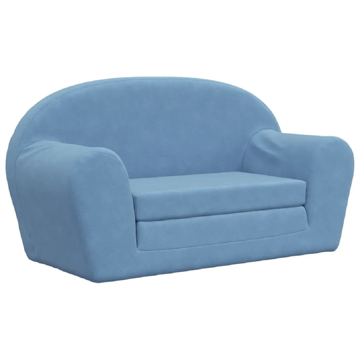 Canapé-lit convertible 2 places, Clic-Clac pour enfants bleu peluche douce -GKD79363