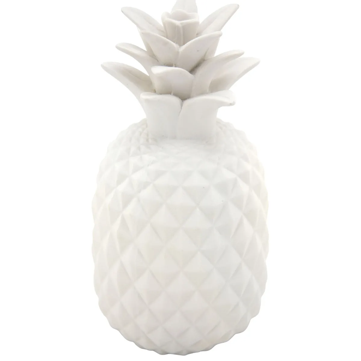 Ananas déco en résine blanche.