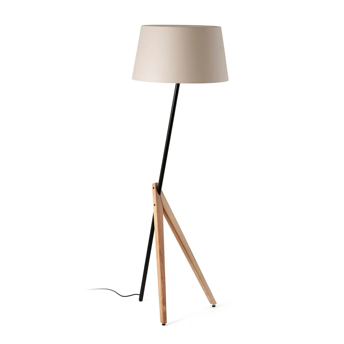 Lampadaire TriPod Frêne avec abat-jour beige