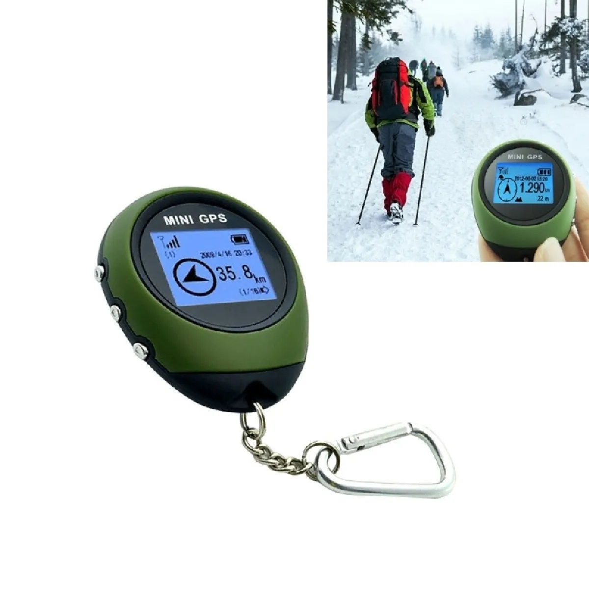 Traceur GPS pour l'escalade de voyage en plein air Porte-clés Mini GPS de navigation USB Rechargeable Localisation Finder Tracker