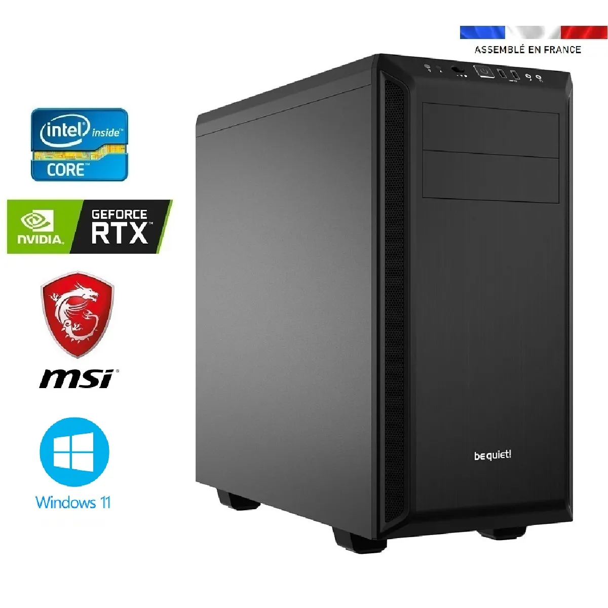 PC bureau intel I9-14900F - GeForce RTX 4070 12GO - 128GO RAM - SSD 1To + SSD 2To - WIFI - Be Quiet! Pure Base 600 - Windows 11