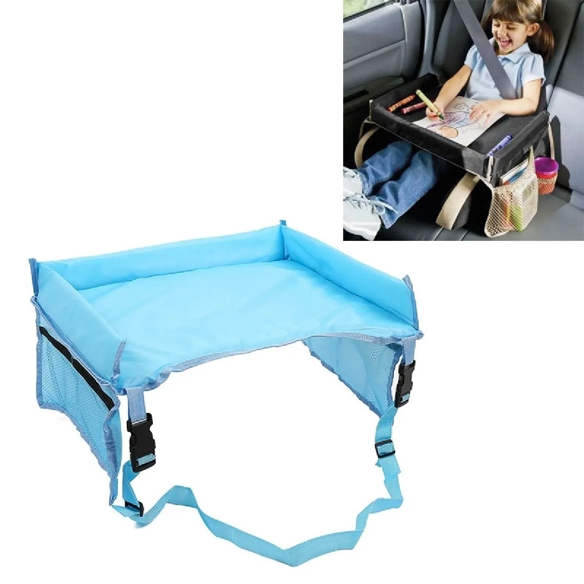 Enfant Bébé Toddler Poussette Organisateur bleu Voyage Snack Jouet Voiture Siège D'activité Plateau