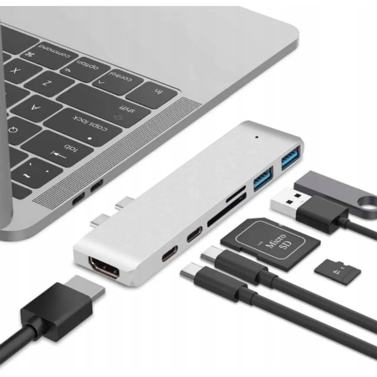 Adaptateur 7 en 1 Hub USB-C HDMI PD SD Macbook Air PRO,JL961