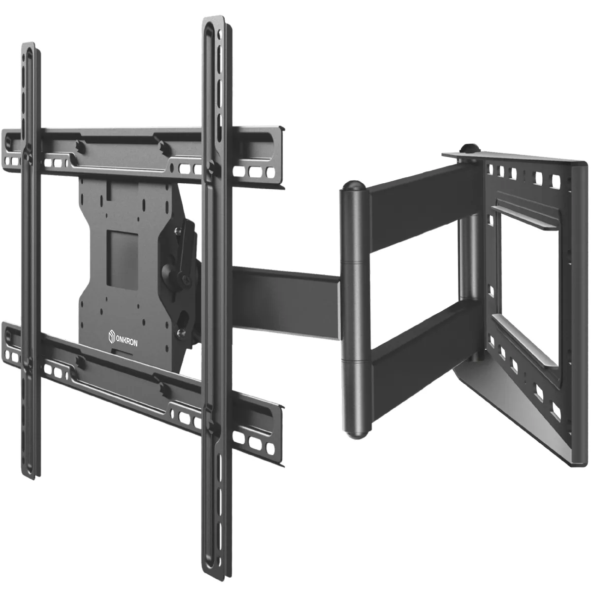 ONKRON Support Mural TV Bras Articulé Long pour 40" - 75" TV, Accroche Television Mural de 68 kg - Bras pour Tele VESA 100x100 - 600x400/Support Mural TV Orientable et Inclinable Pivotant M7L-B Noir