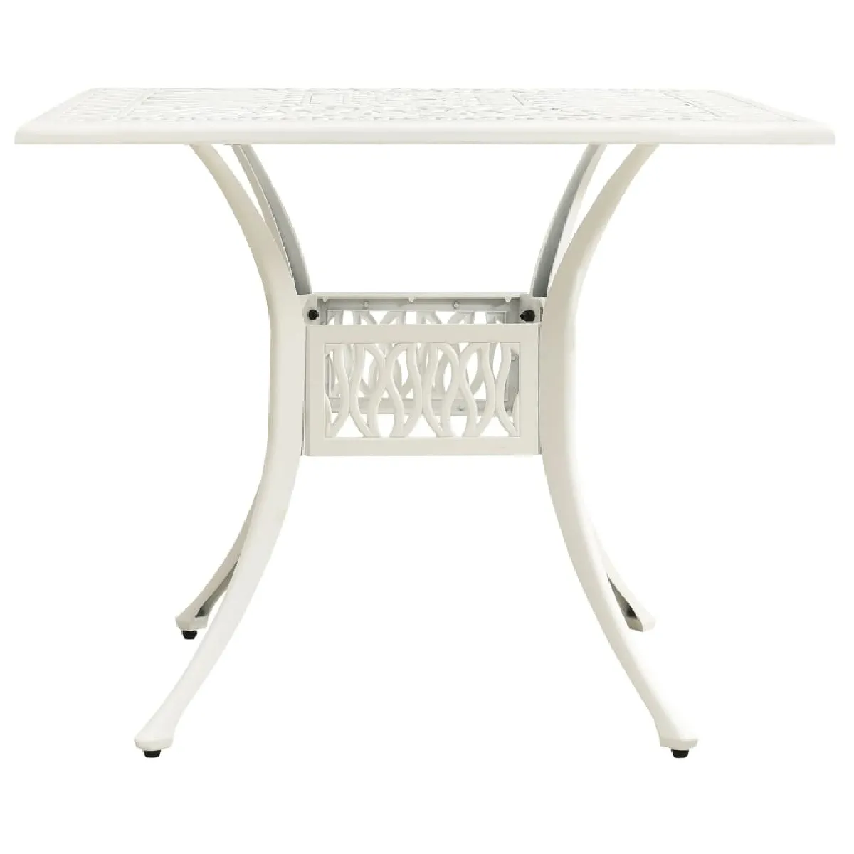 Table de jardin - Table d'extérieur Blanc 90x90x73 cm Aluminium coulé -GKD90885