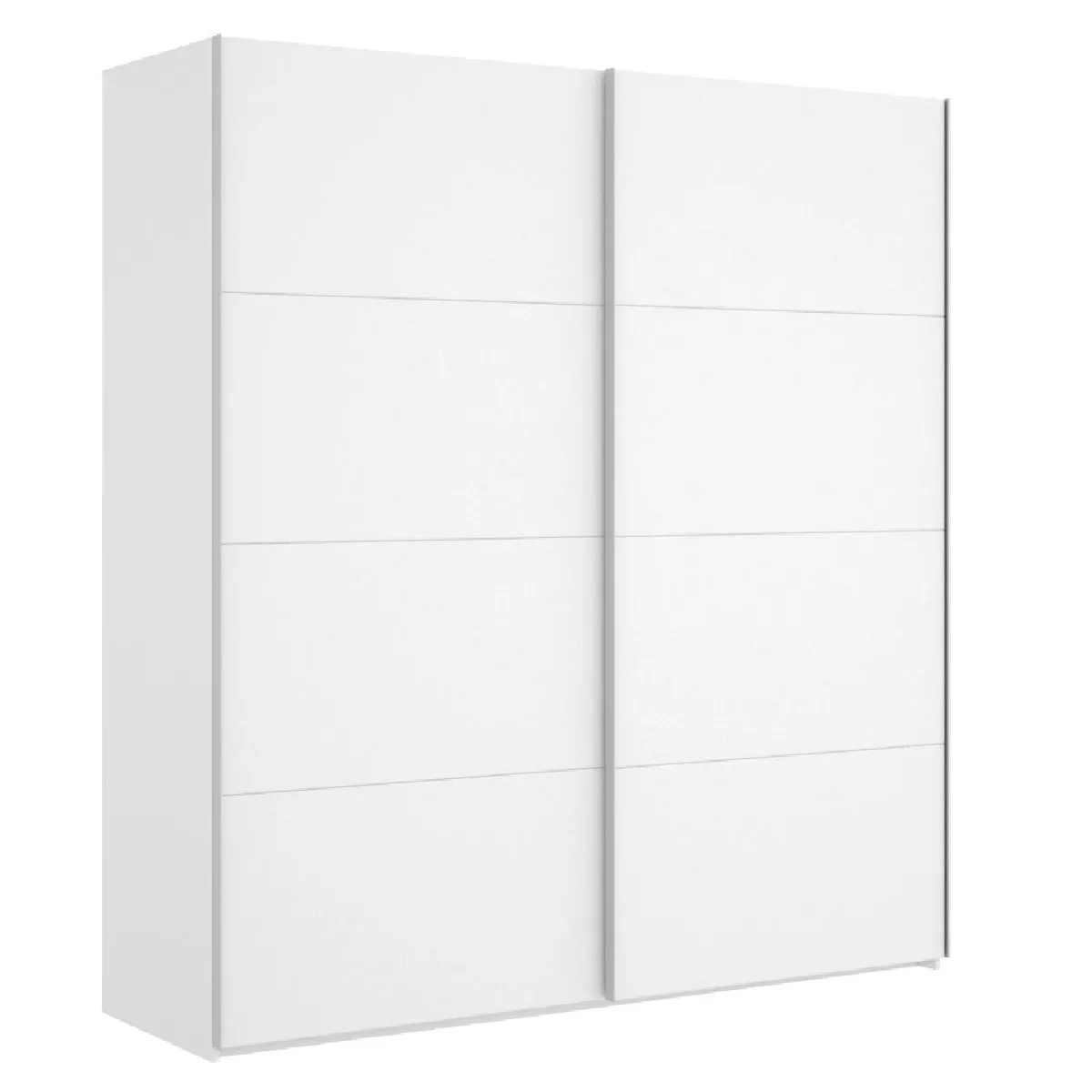 Armoire à portes coulissantes coloris blanc brillant - Longueur 180 x Profondeur 65 x Hauteur 204 cm