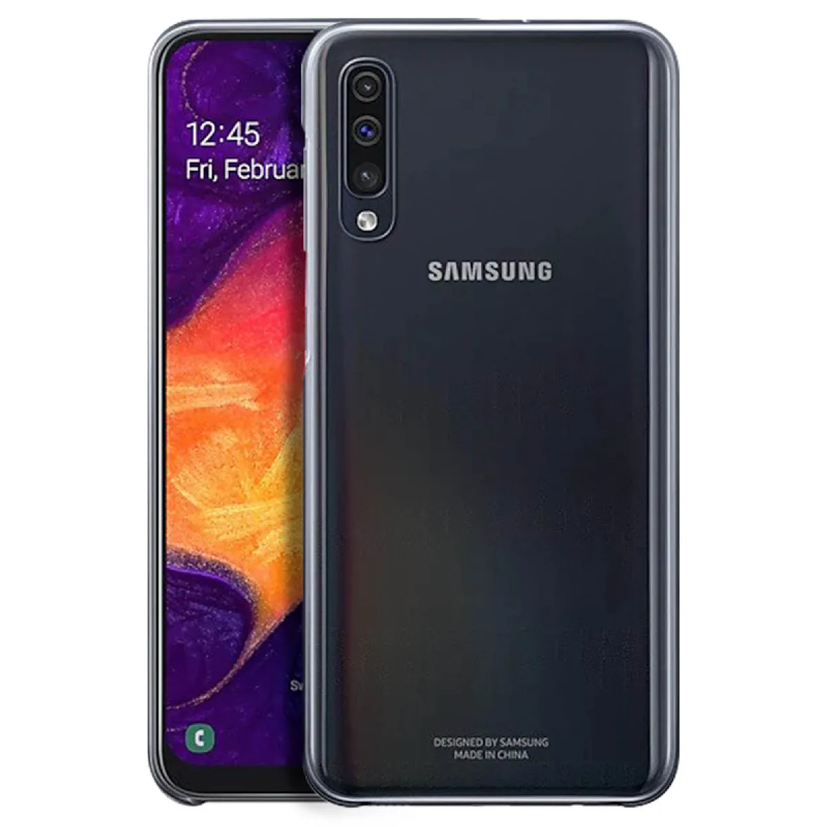 Coque Samsung Galaxy A50 Rigide Design Dégradé Original Noir et Transparent