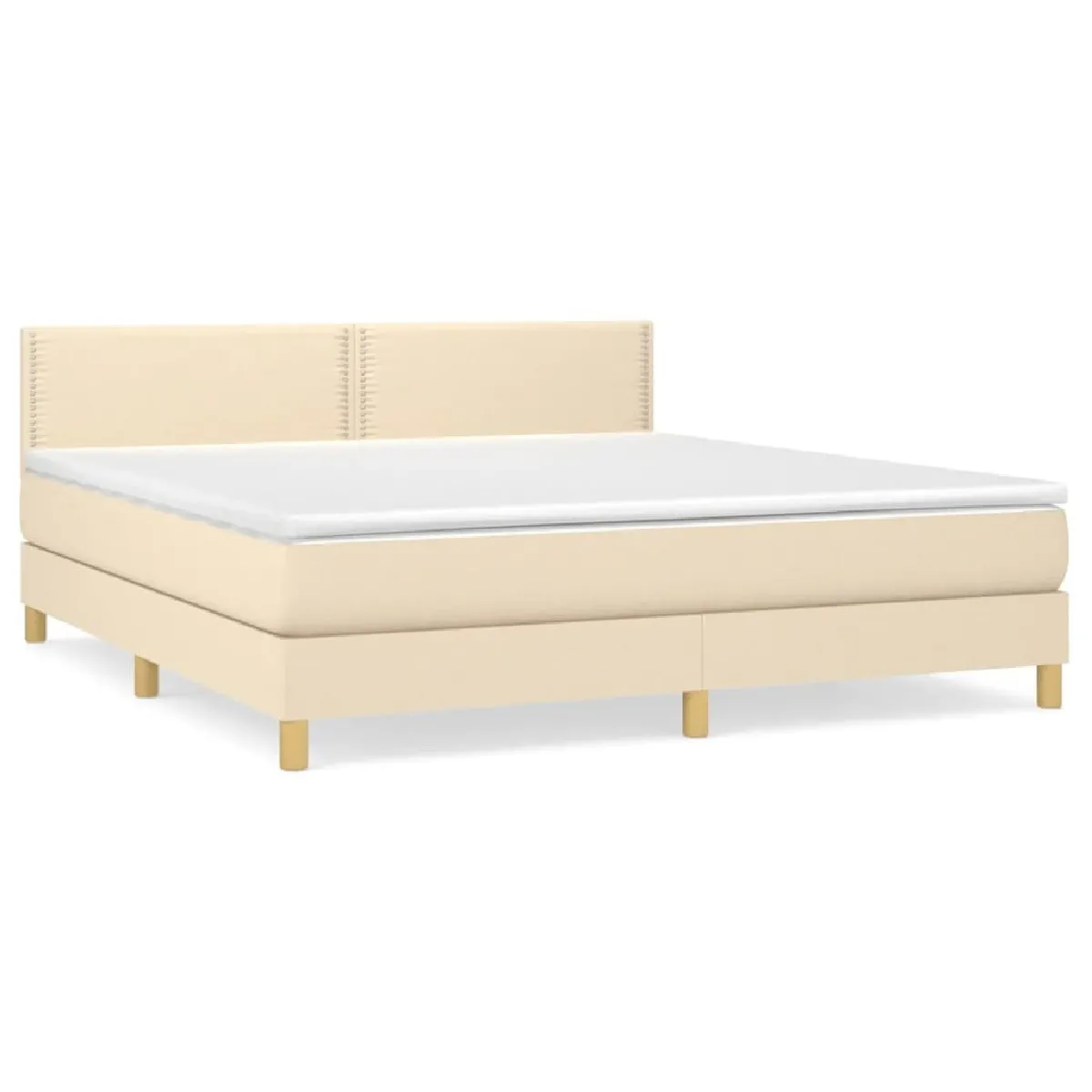 Lit adulte- Lit + matelas,Sommier à lattes de lit avec matelas Crème 180x200 cm Tissu -GKD64859