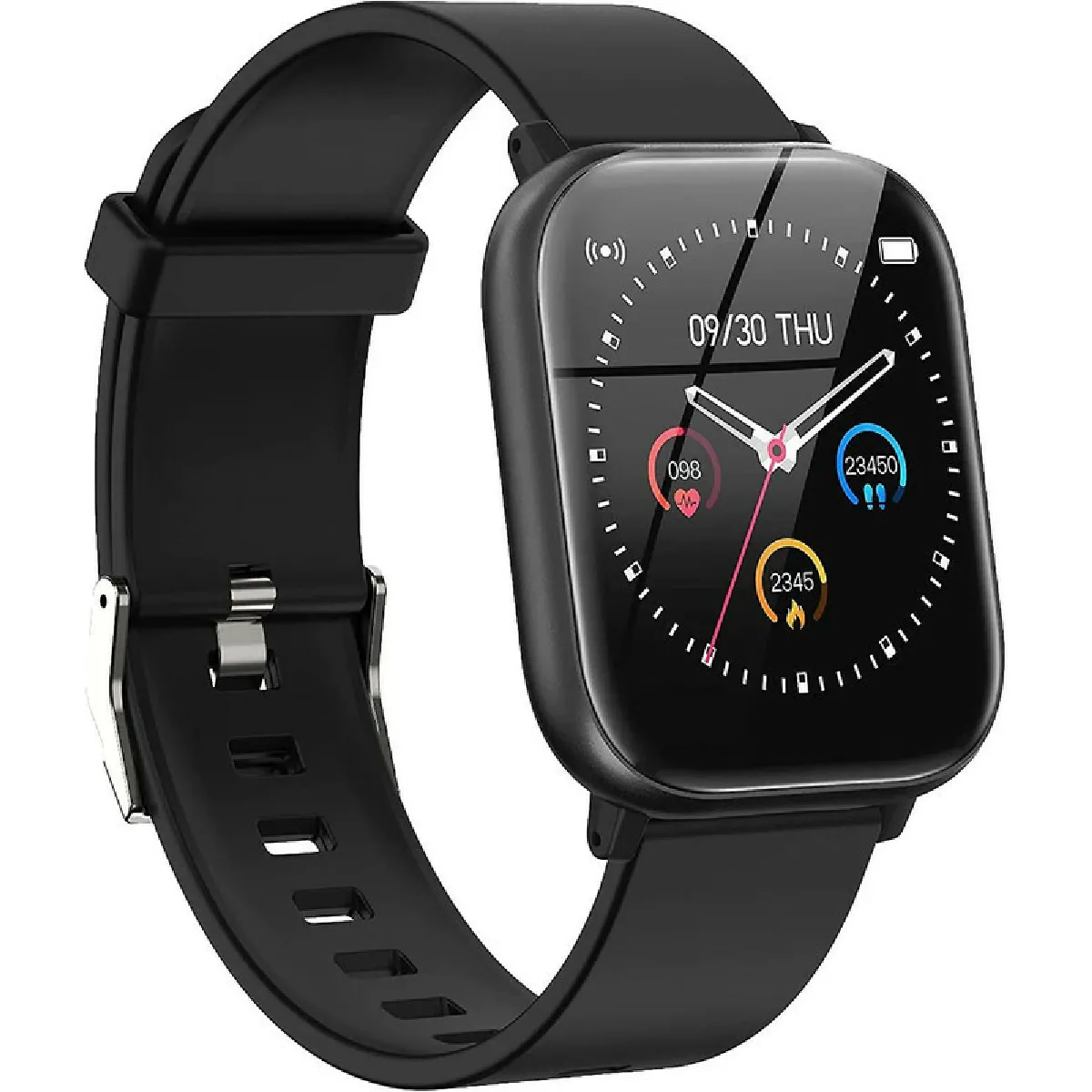 Montre Connectée pour téléphones Android compatibles iPhone Samsung, montres de sport de santé pour hommes, femmes, suivi d'activité GPS avec moniteur de fréquence cardiaque, cadran de montre et bracelet remplaçables(noir)