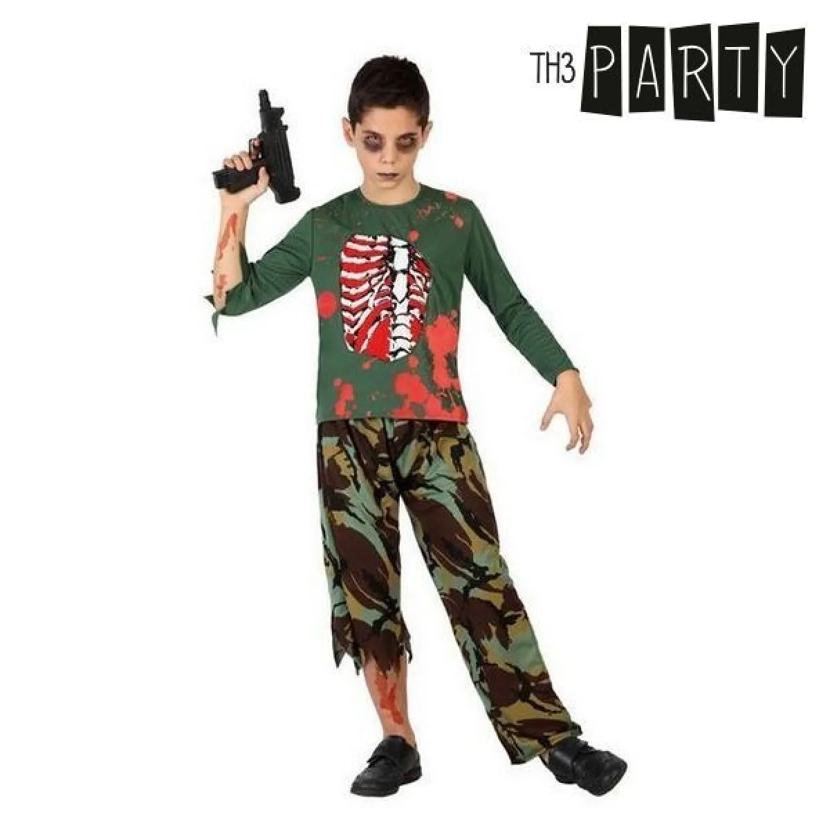 Déguisement pour garçon zombie militaire (2 Pcs) - Costume enfant horreur Taille - 3-4 Ans pas cher