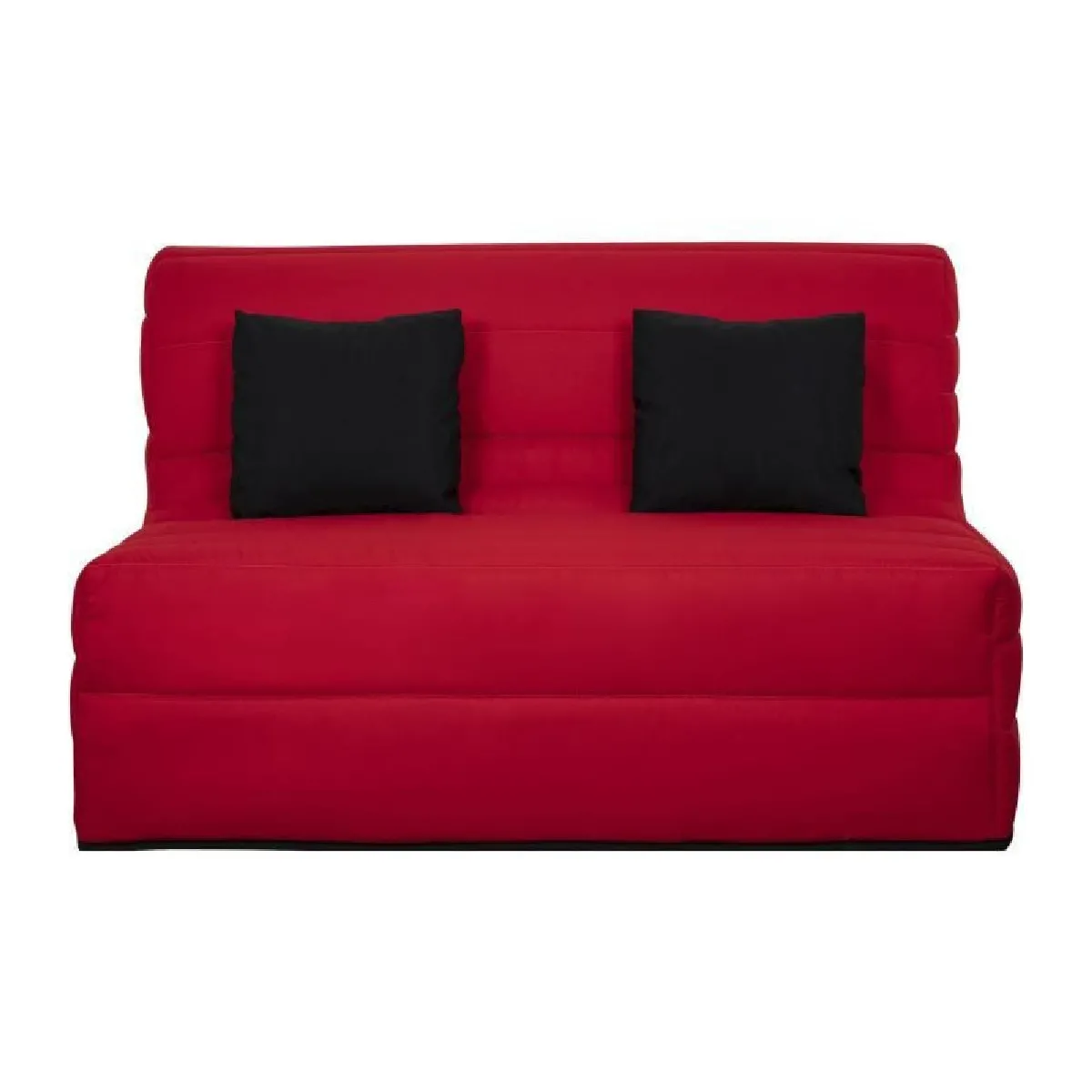 DUNLOPILLO Banquette BZ - Tissu Rouge + 2 coussins noir - L 140 x P 99 x H 98 cm - Made in France - ALICE