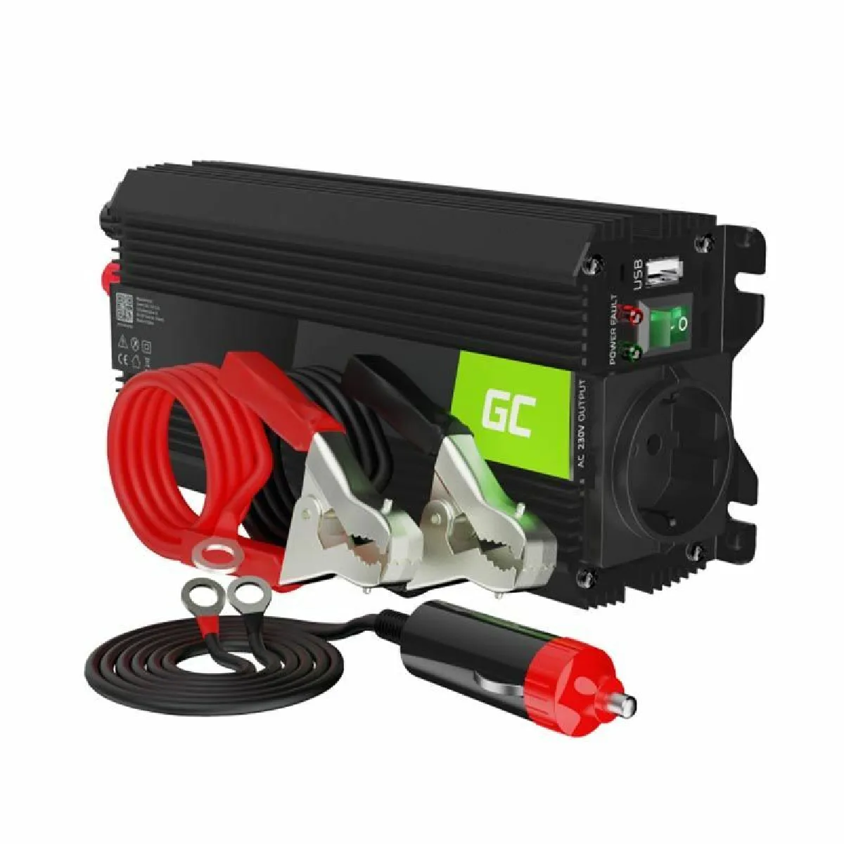 Green Cell Pro 500W/1000W 12V 220V/230V Convertisseur de Tension Voiture Solaire Modifiée Volts Sinus Power Inverter sinusoïdale DC AC, Onduleur Transformateur