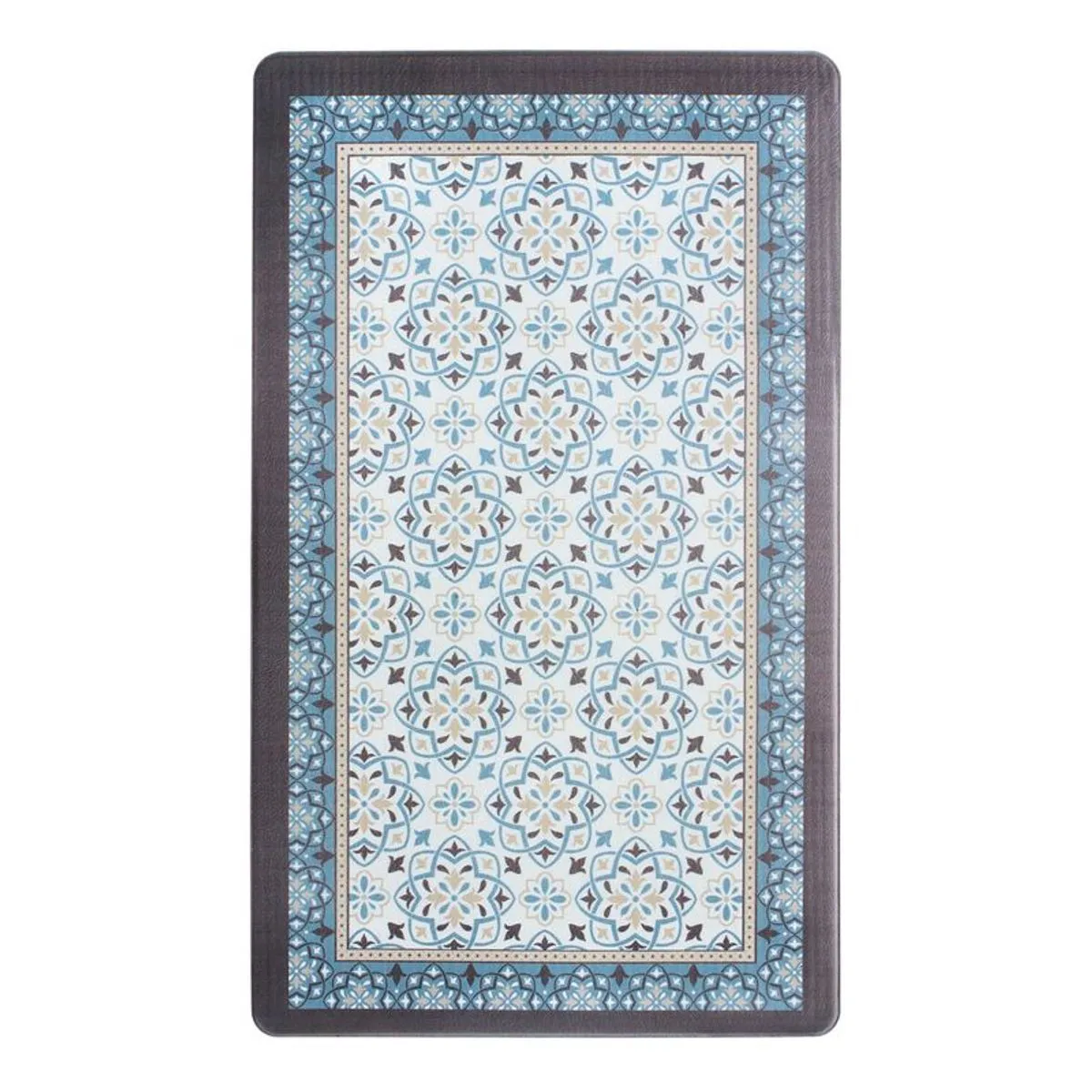 AZULEJOS VINYLE - Tapis de cuisine carreaux de ciment bleu gris 45x75