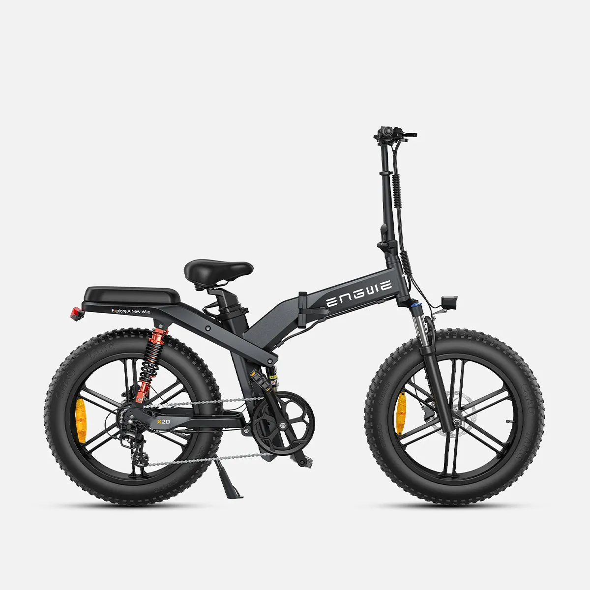 ENGWE X20 Vélo électrique pliant,1000 W (crête), Double batterie 48 V 22,2 Ah, Noir