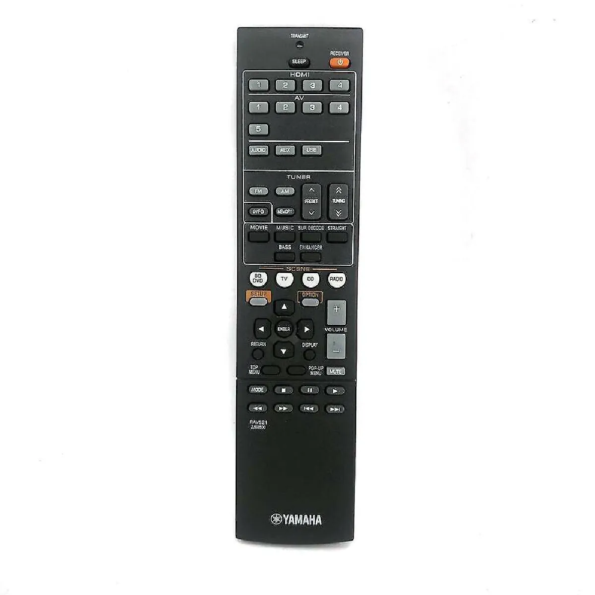 RAV521 ZJ66500 Télécommande AV audio/vidéo Yamaha RX-V377 ZJ665000(Le noir)