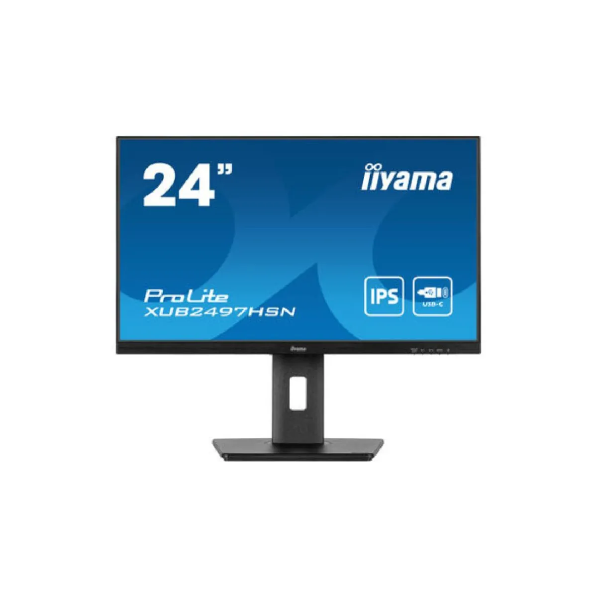 Ecran IIYAMA 24'' Ultra mince Noir IPS 1920x1080 100Hz 1ms 300cd/m² HDMI DP USB-C dock USB-C 3xUSB (3.2) Haut-parleurs 15cm pied réglable + Pivot TCO