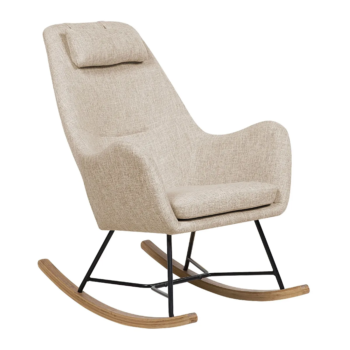 Fauteuil à bascule ARRIE Tissu Beige clair