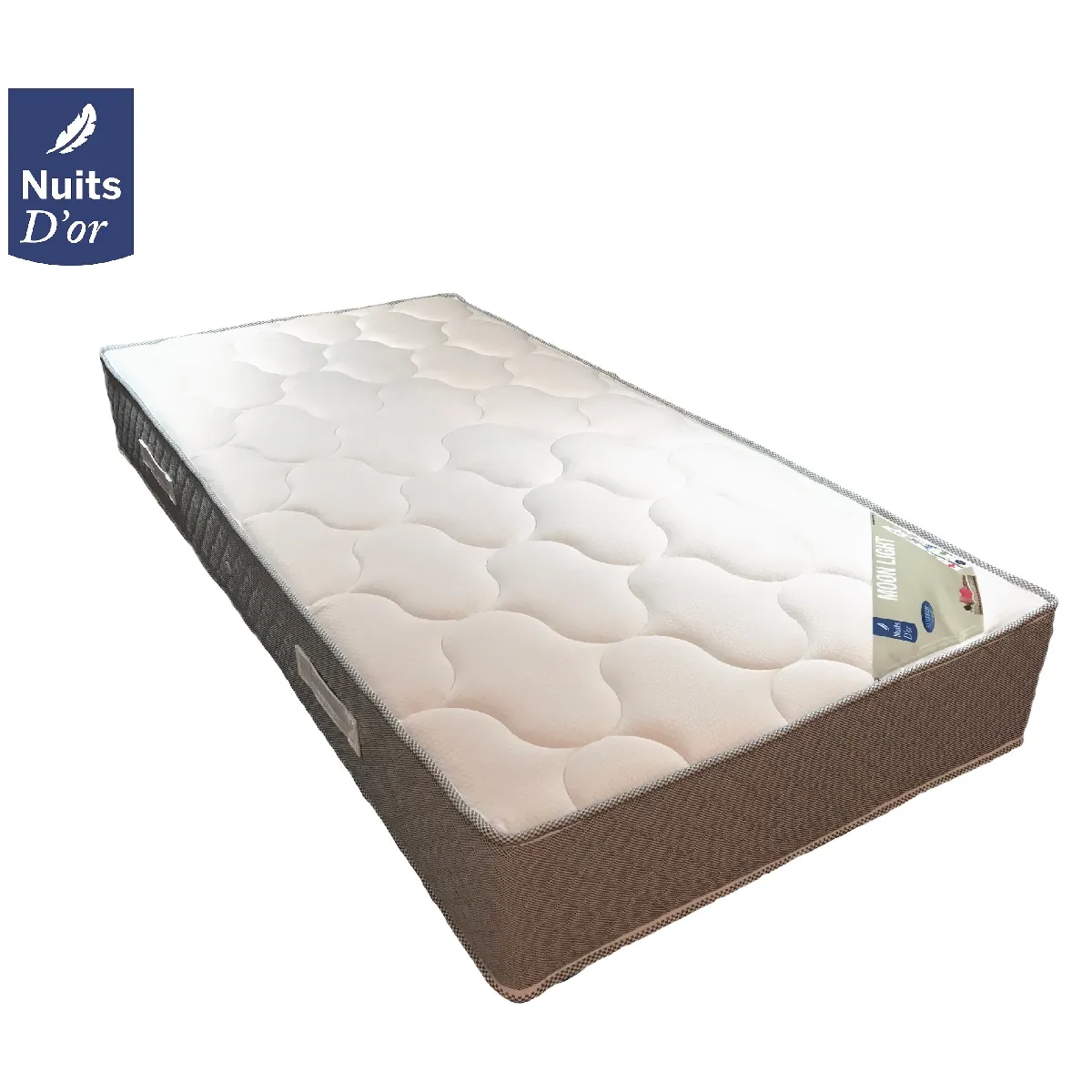 Matelas 70x190 Densité 35 Kg/m3 - 24 CM - Soutien Très Ferme + Protège Matelas OFFERT Moon