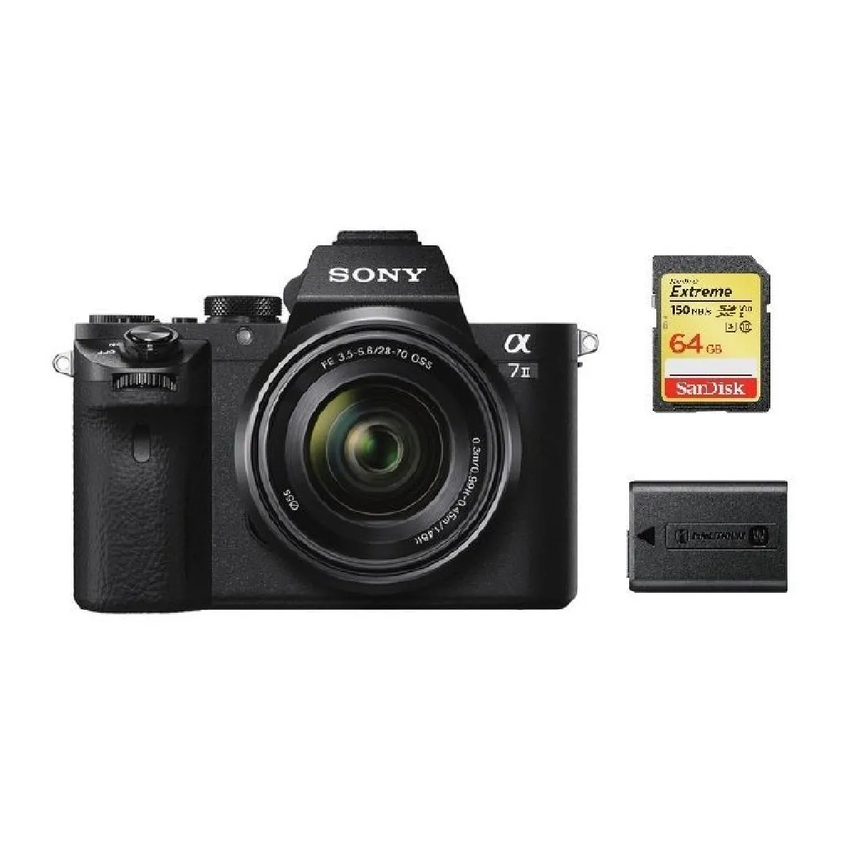 SONY A7 II KIT SEL 28-70MM F3.5-5.6 OSS + 64GB SD card + NP-FW50 Battery