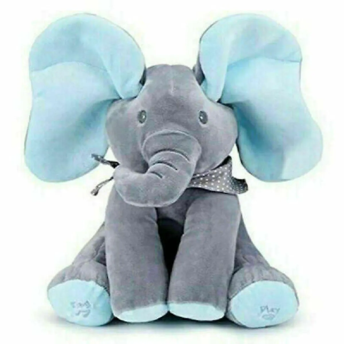 Musique éléphant peluche jouet peluche poupée chant bébé cadeau enfant (bleu)