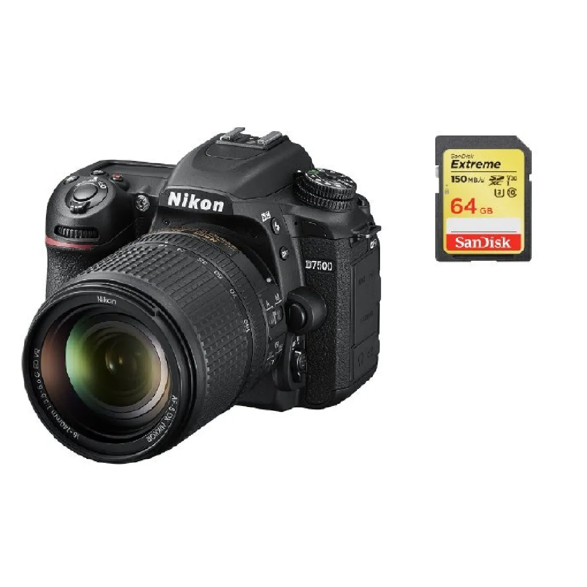 NIKON D7500 KIT AF-S 18-140MM F3.5-5.6G ED VR DX + 64GB SD card