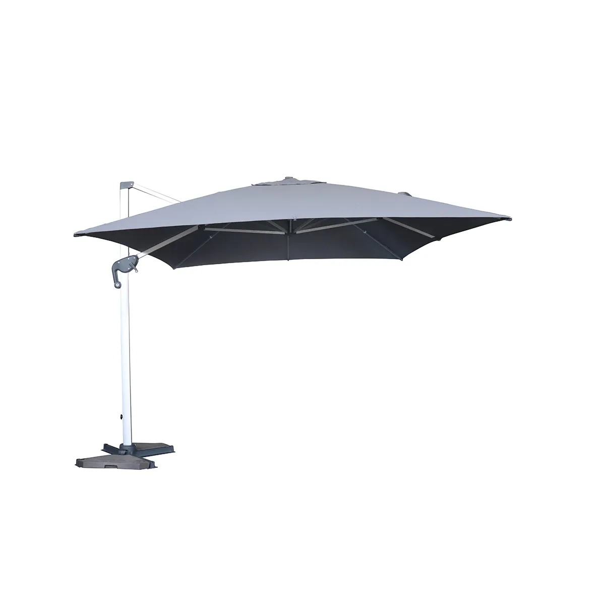 Parasol déporté droit rectangulaire Equador Ardoise 3 x 4 m - Hespéride