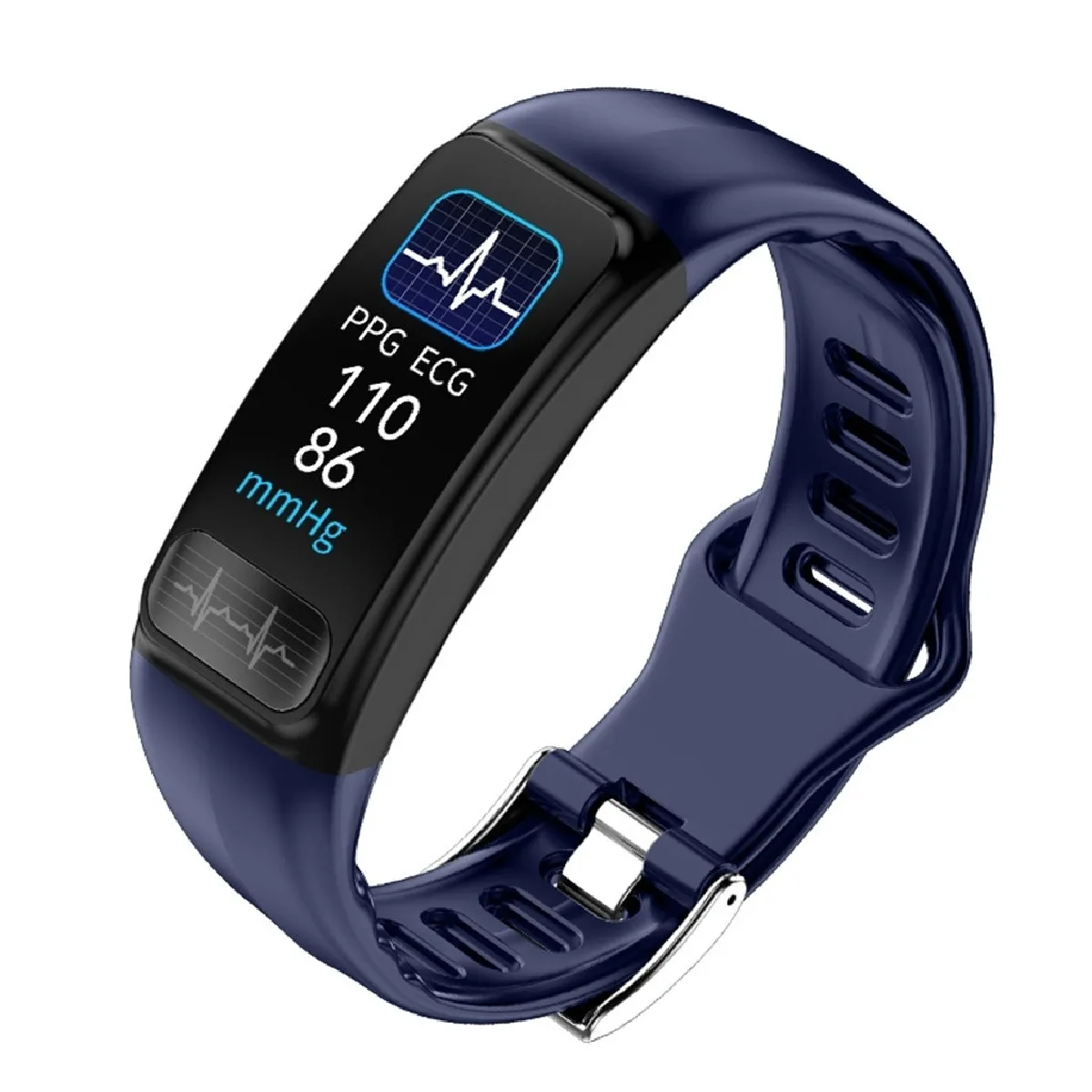 Bracelet connecté Écran couleur TFT P12 0.96inch Smart Watch IP67 étancherappel d'appel à l'assistance / surveillance de la fréquence cardiaque / de la pression artérielle / ECG bleu