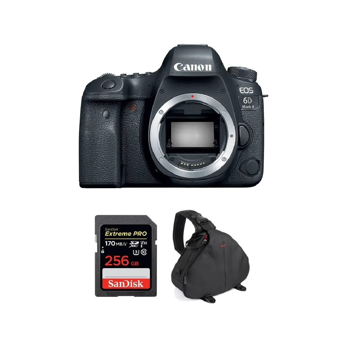 CANON EOS 6D II Body + SANDISK Extreme Pro 256GB 170MB/s SDXC + camera Bag