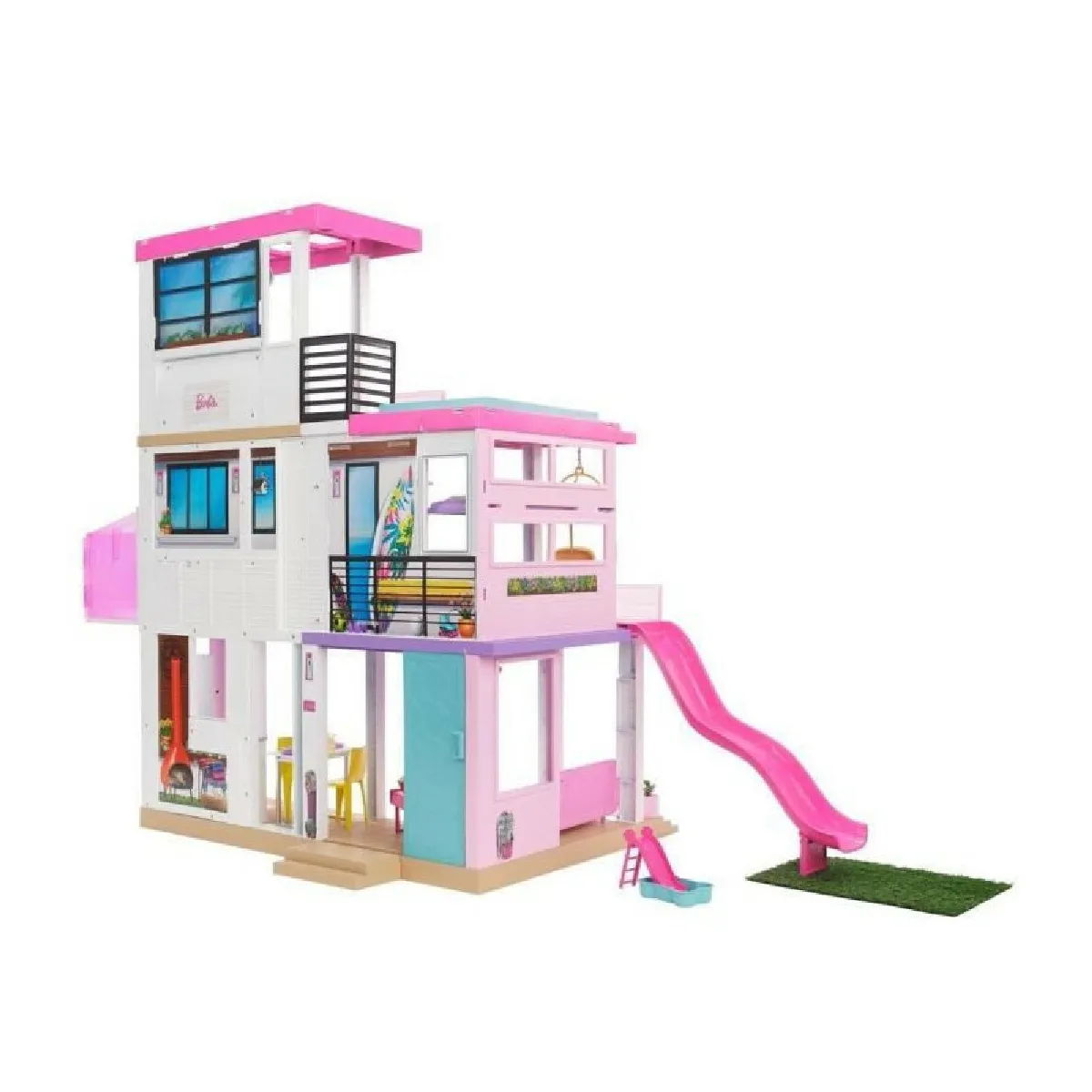 Barbie Coffret maison de reve Barbie 3 niveaux lumieres et sons et de 75 accessoires Accessoire Poupee Mannequin Des 3 Maison de poupee Rue du Commerce