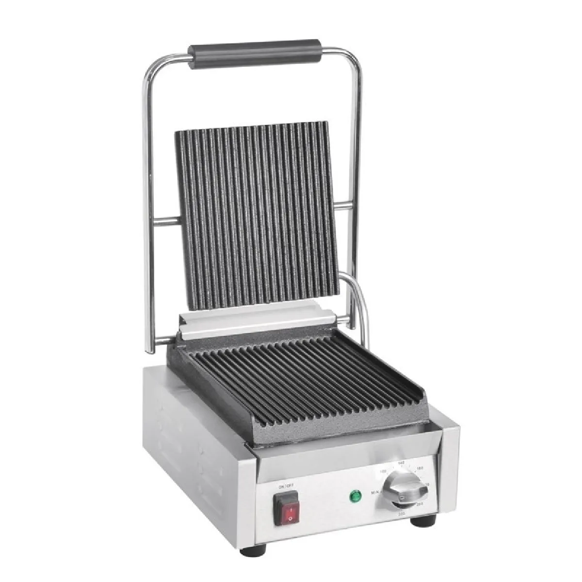 Grill Panini Professionnel Simple Rainuré - 1,5 kW - Buffalo