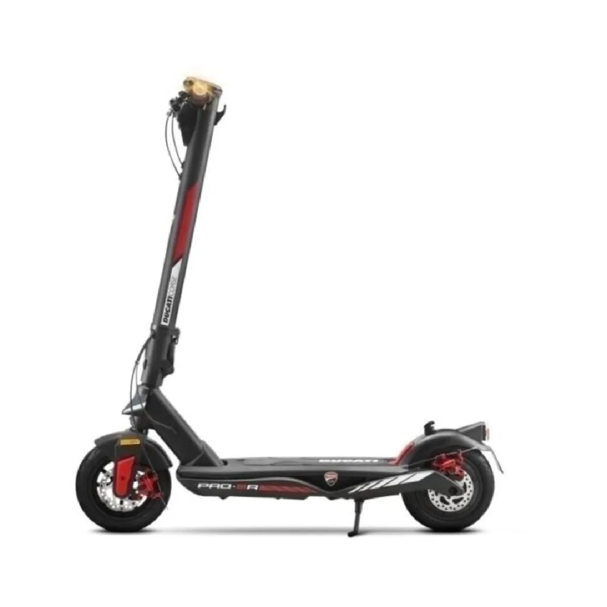 Trottinette DUCATI PRO3R avec clignotants Cadre Mag Moteur 500W 28Nm Pneu 10'' Tubeless Frein Avt et Arr à disque 18kg Batt 48V 10,4Ah 499Wh Bluetooth IPX5