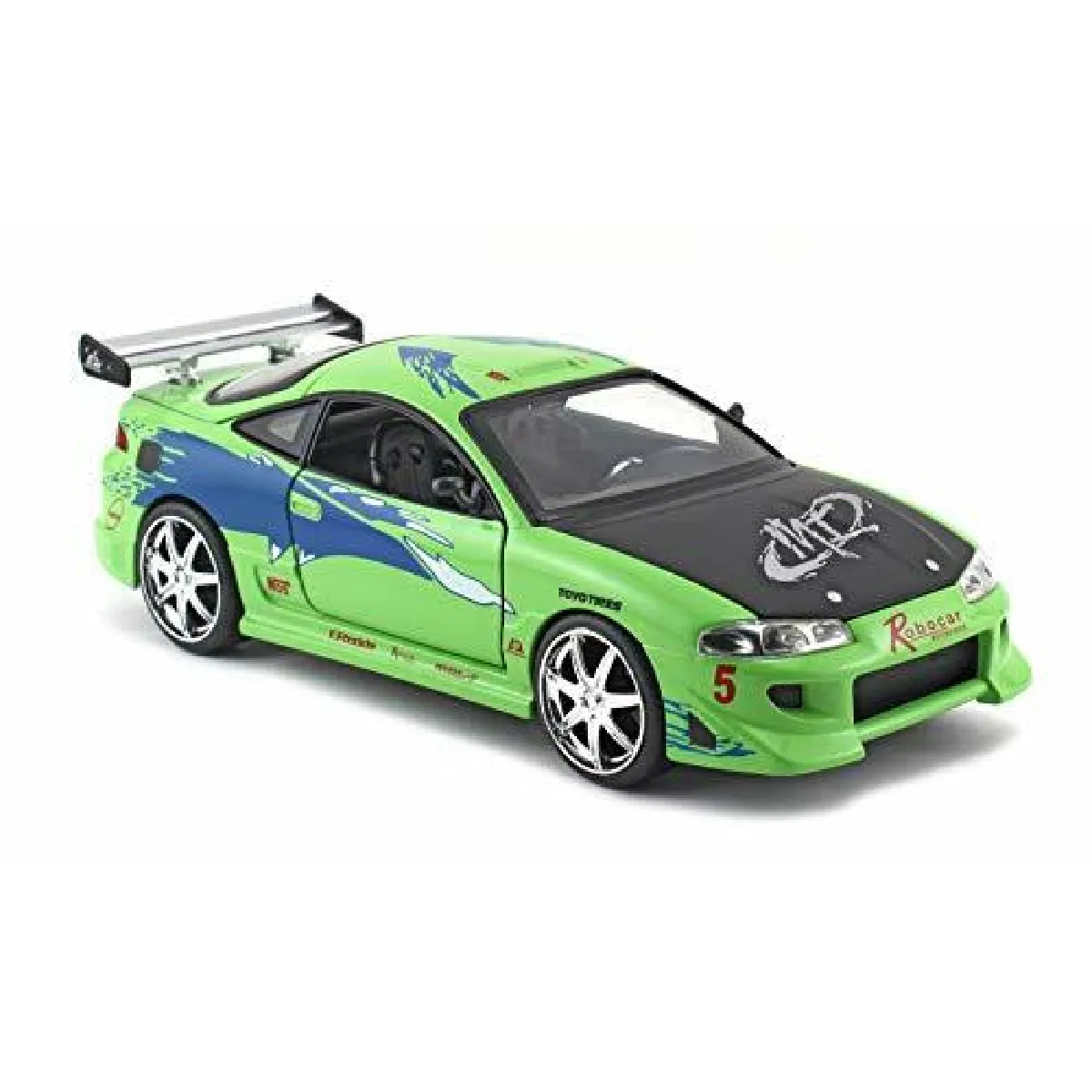 Fast & Furious 1:24 Brians Mitsubishi Eclipse Voiture moulAe sous pression, jouets pour enfants et adultes