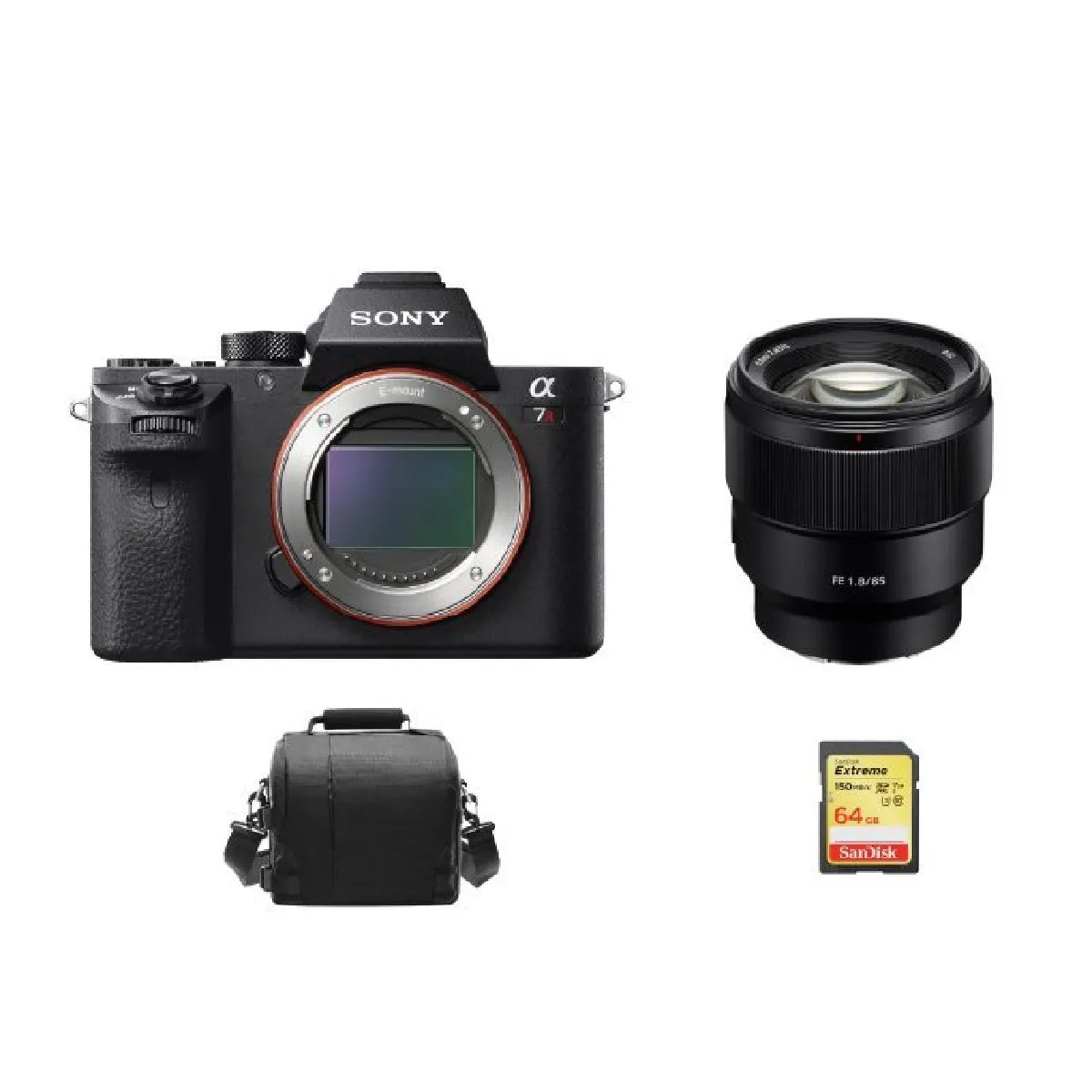 SONY A7R II + SEL 85MM F1.8 + 64GB SD card + camera Bag