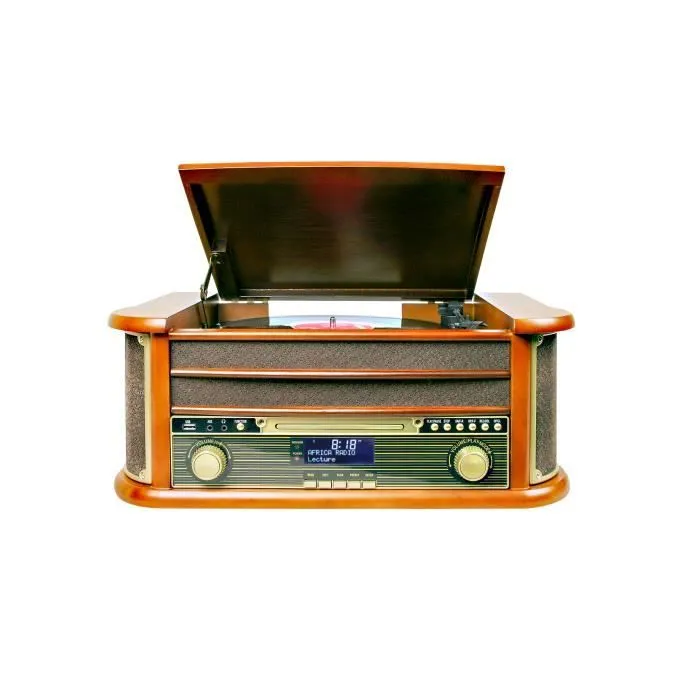 Platine Vinyle Vintage Technosonic MT-PH02W Avec Radio Et Enceintes Intégrées
