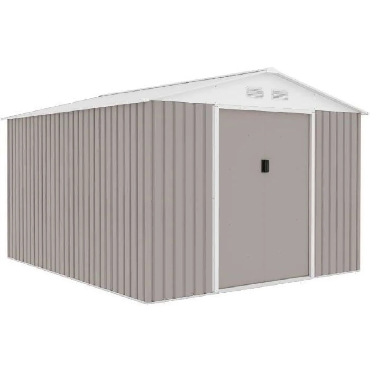 Abri de jardin en métal 8 84 m² 277 x 319 x 202 cm URANUS Kit d'ancrage inclus 2 portes coulissantes