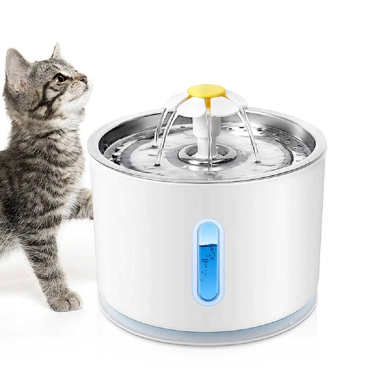 Comparer les prix de Fontaine pour chat, bol de boisson pour chien, réservoir d'eau automatique USB pour animal de compagnie, boisson super silencieuse, mangeur de voiture   Fournitures d'arrosage pour l'alimentation des chats