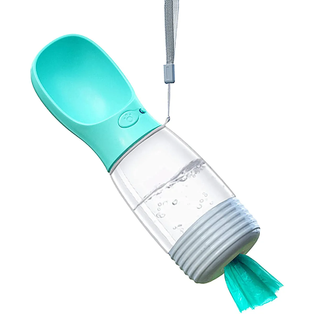 Meilleurs prix pour Bouteille d'eau durable pour chien avec distributeur de sac de crotte Portable Sécurité Voyage Animal de compagnie Bouteille d'eau pour promenade et randonnée   Nourriture pour chien