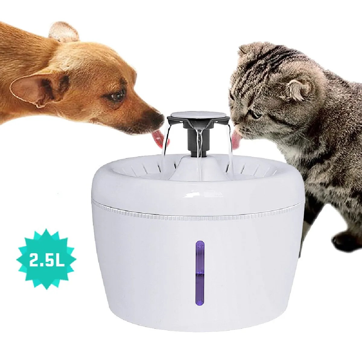 Meilleurs prix pour 2.5L Chien Chat Fontaine d'eau Bol d'eau pour chien chat Distributeur d'eau silencieux Distributeur d'eau automatique USB électrique   Fournitures d'arrosage pour l'alimentation du chat