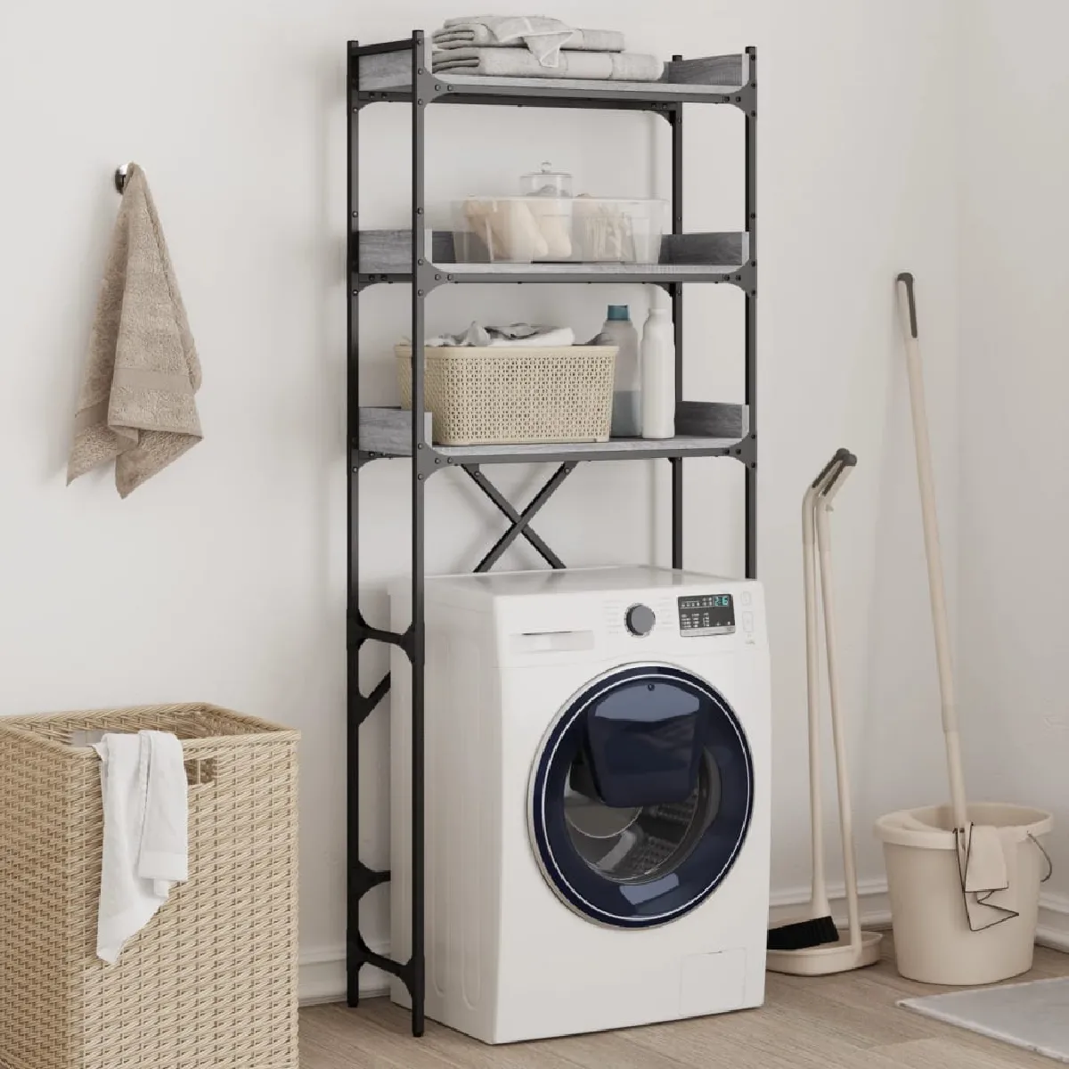 vidaXL Étagère de lave-linge sonoma 67x25x163 cm bois ingénierie