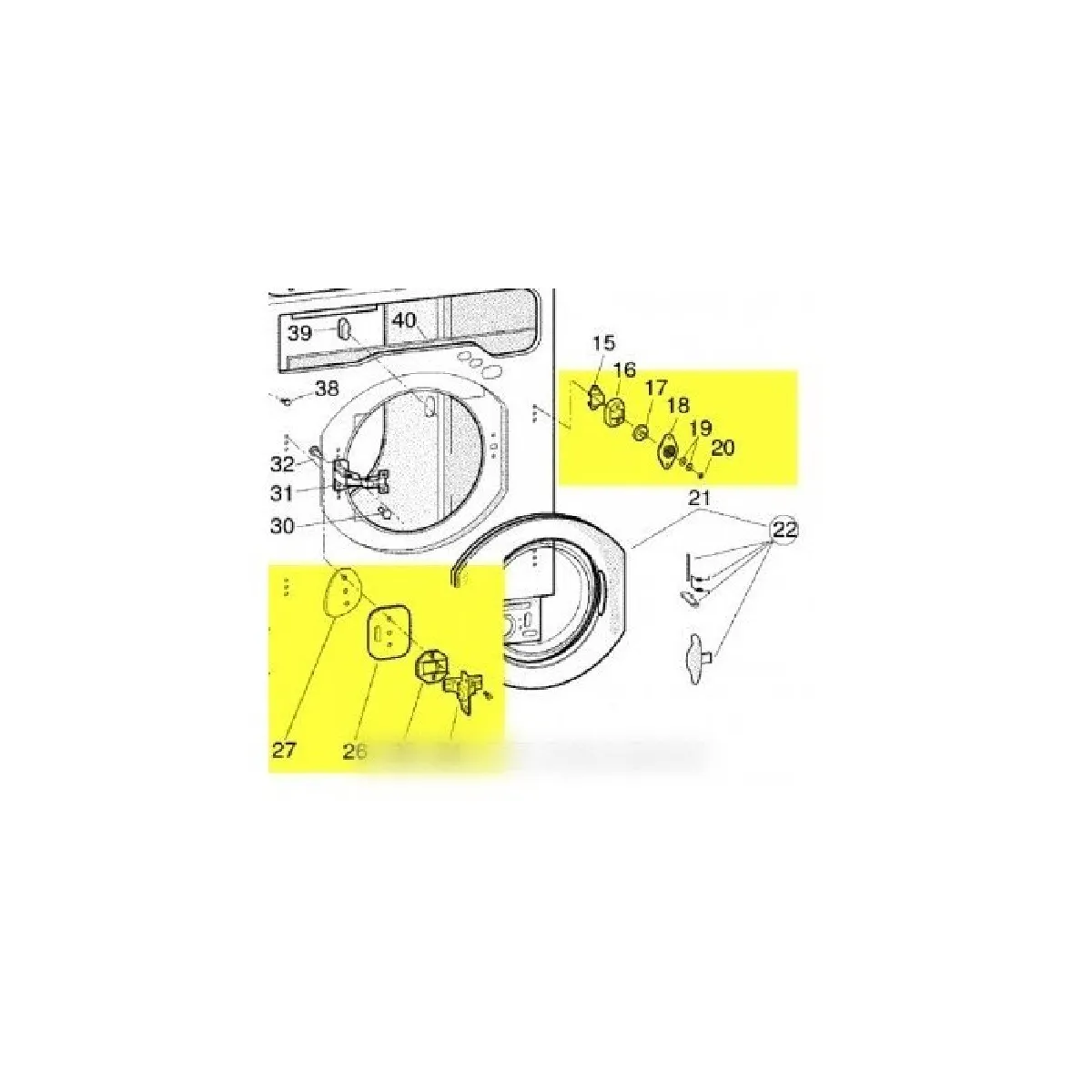 Kit encastrement charnières pour lave linge ARISTON AWM129EU Pièce d'origine Constructeur - vue 2