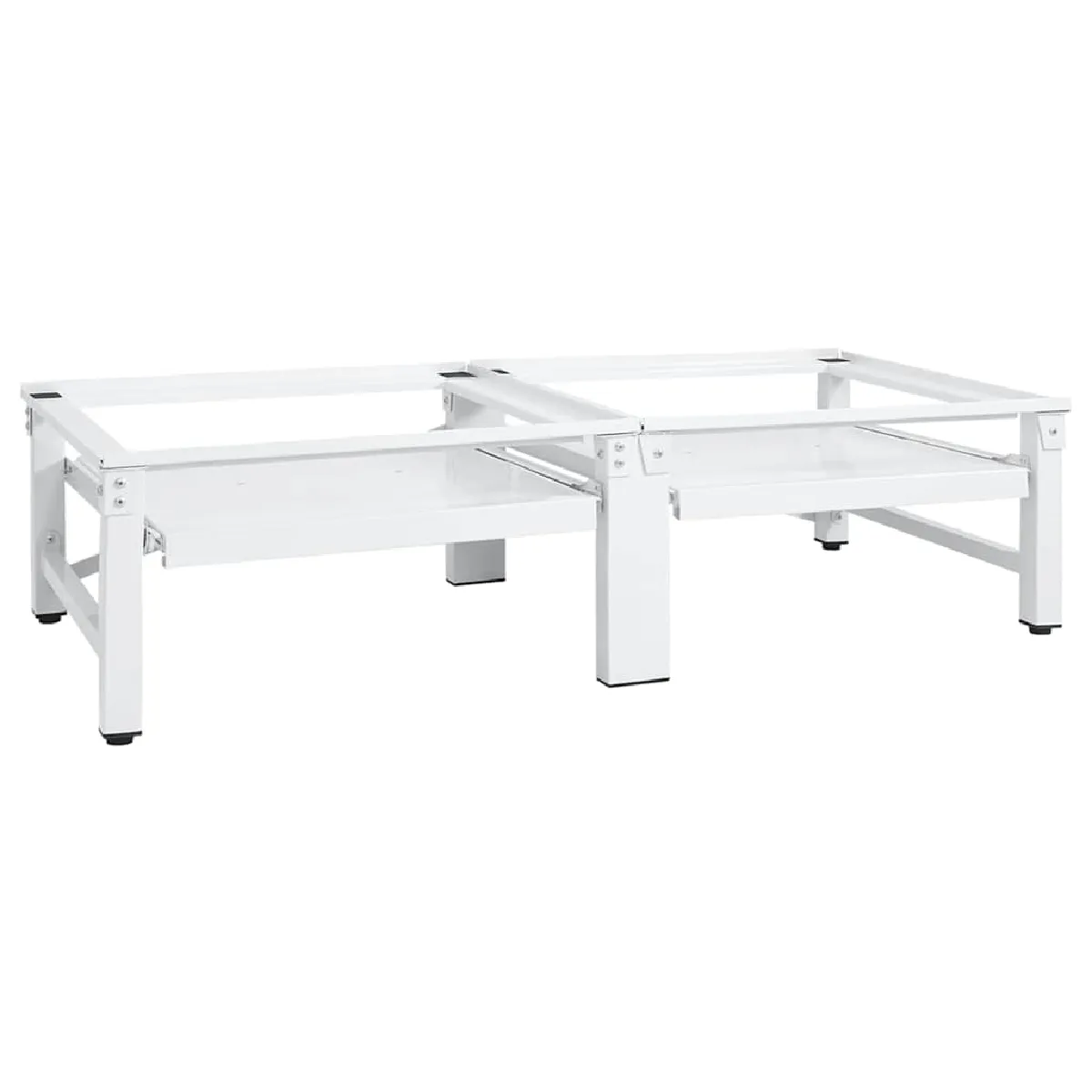 Vidaxl Blanc Socle De Lave Linge Et Sèche Linge Et Étagère Coulissante - Image 3