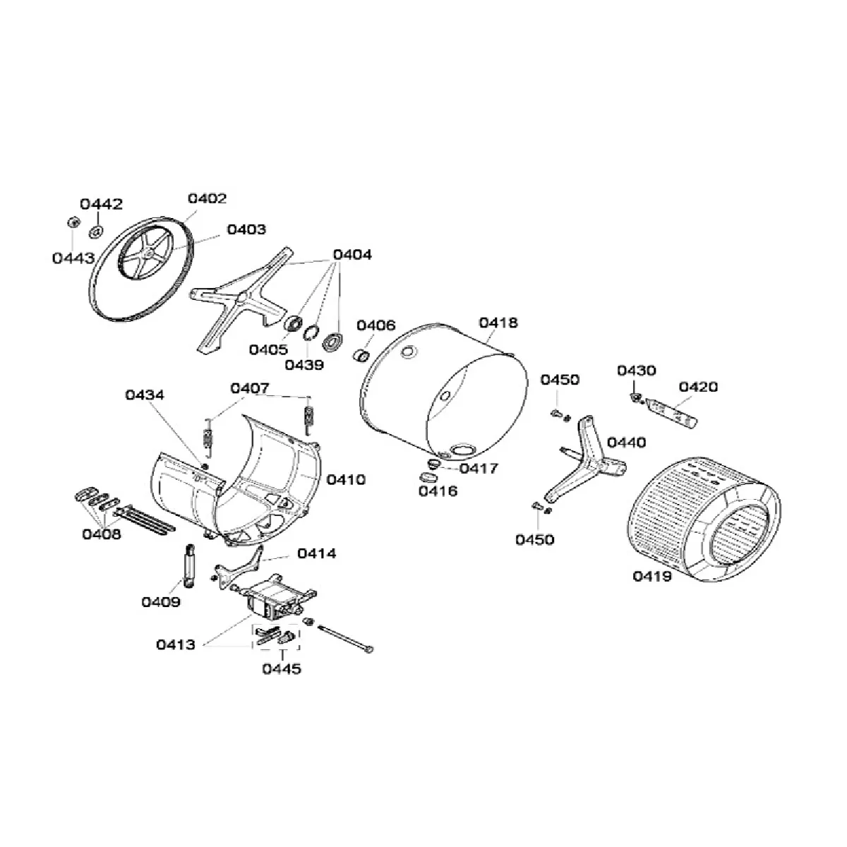 Siemens croisillon de tambour pour lave-linge