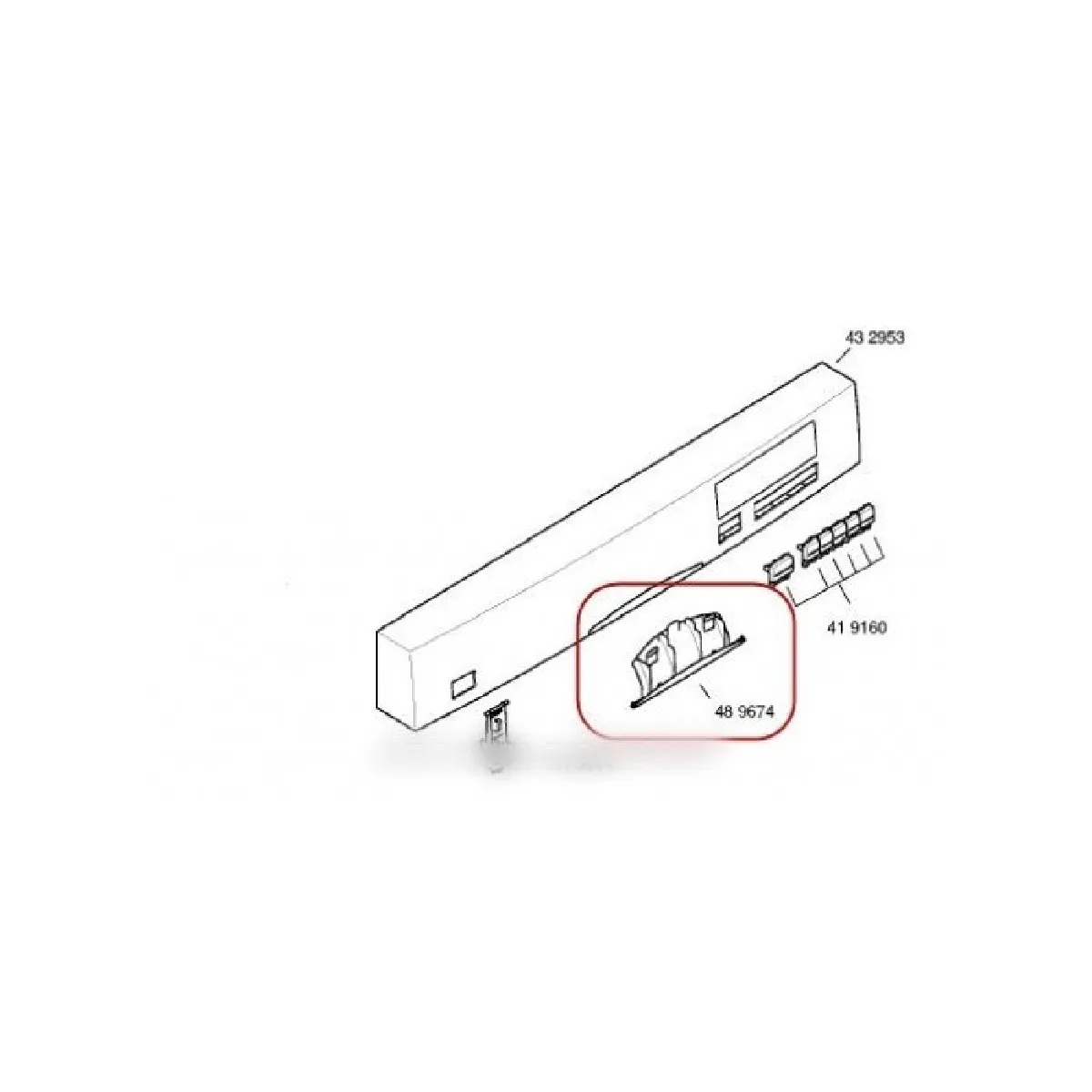 BOSCH  poign&eacute;e d&acute;ouverture de porte lave-vaisselle