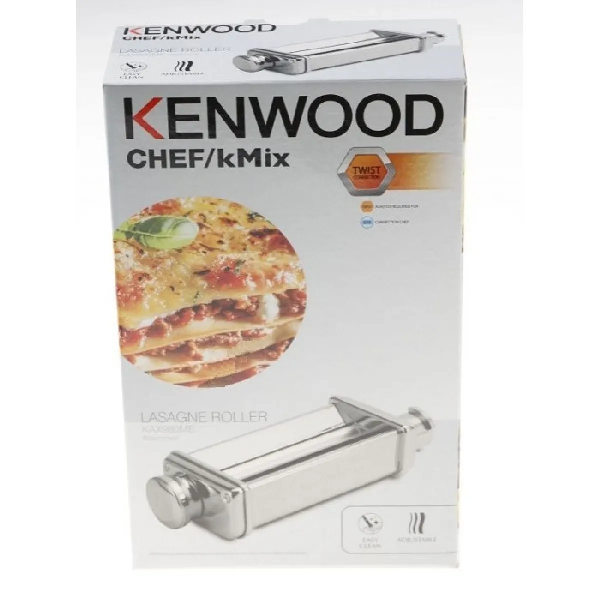 Accessoire Pâte KENWOOD KAX980ME – Laminoir À Pâtes, Acier Inoxydable, 10 Épaisseurs