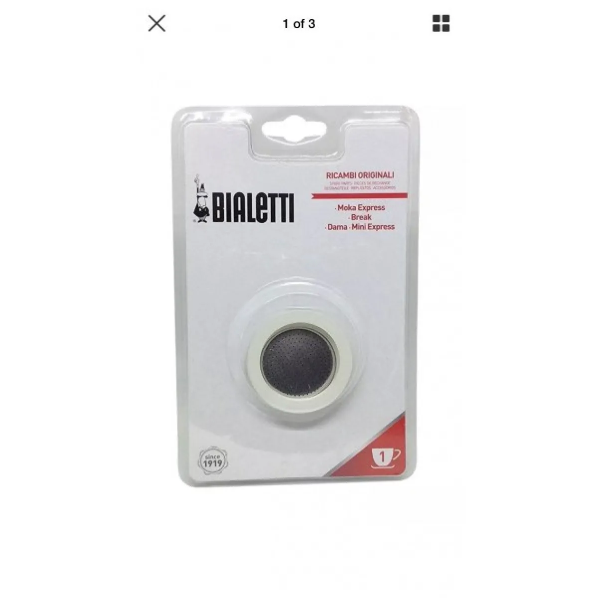 Bialetti Grille micro-filtre + 3 joints pour cafetière moka
