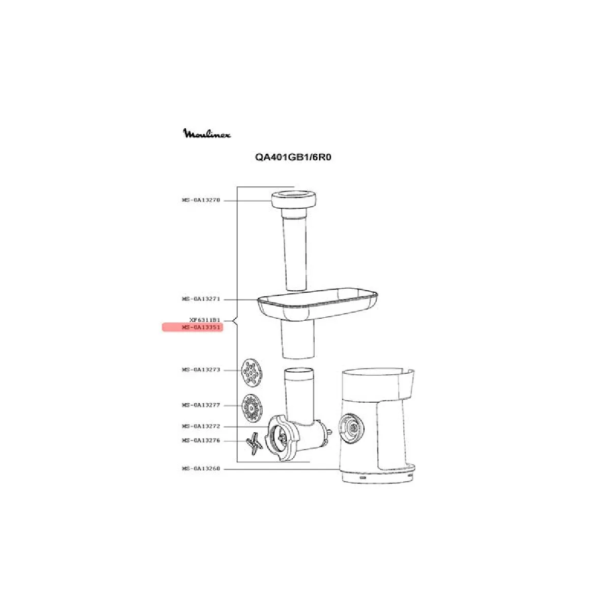 Moulinex Hachoir complet pour robot